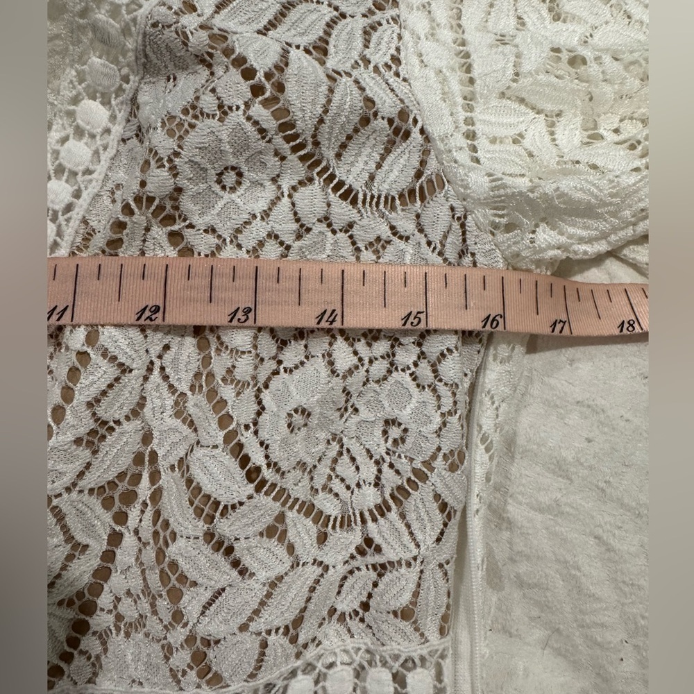 SAYLOR White Lace Mini Dress - Picture 9 of 13